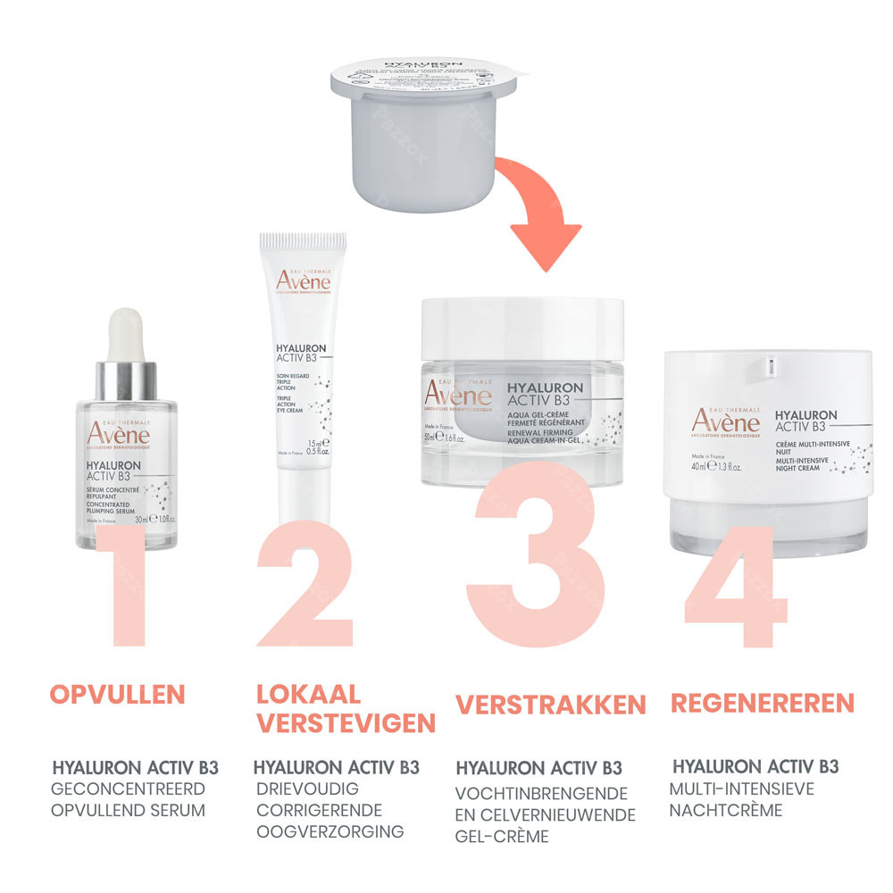 Avène Hyaluron Activ B3 Celvernieuwende Aqua gel-crème refill anti-aging, Hyaluronzuur & Niacinamide 50ml