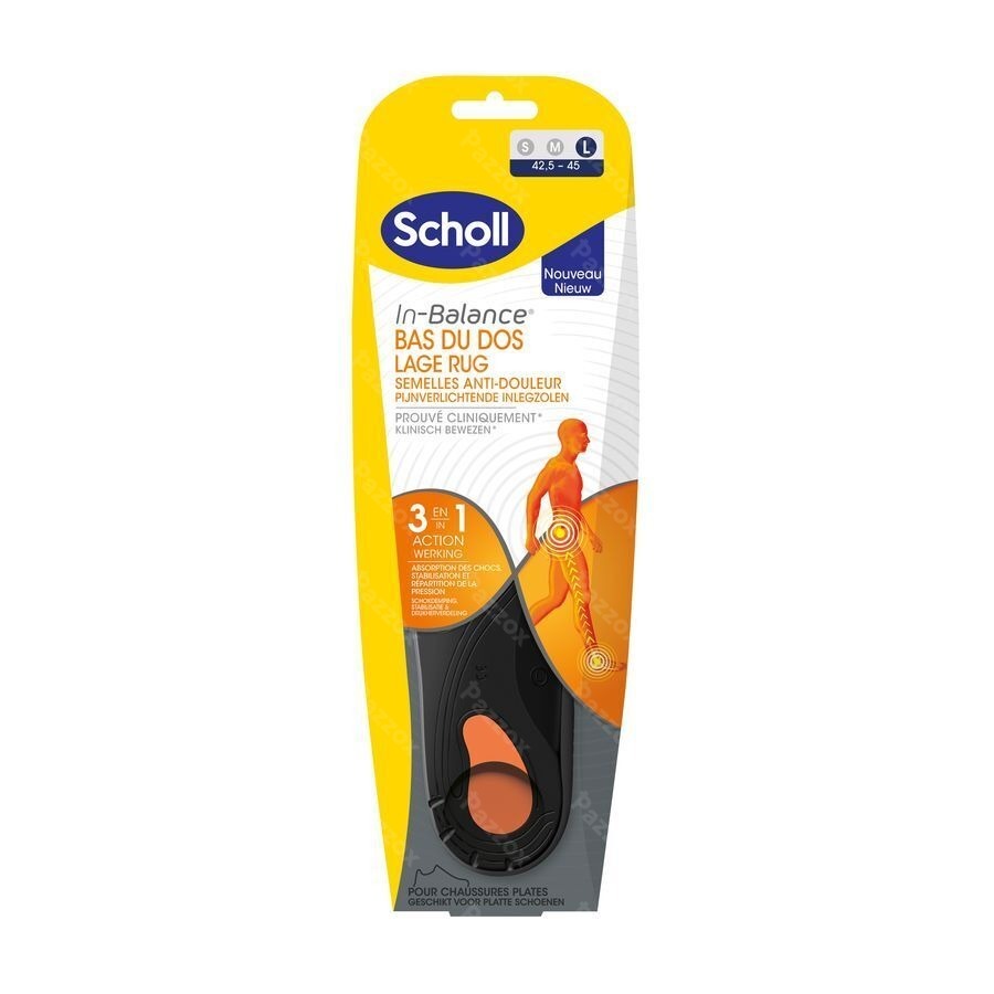 Scholl Pijnverlichtende Inlegzolen Lage Rug L 1 Paar