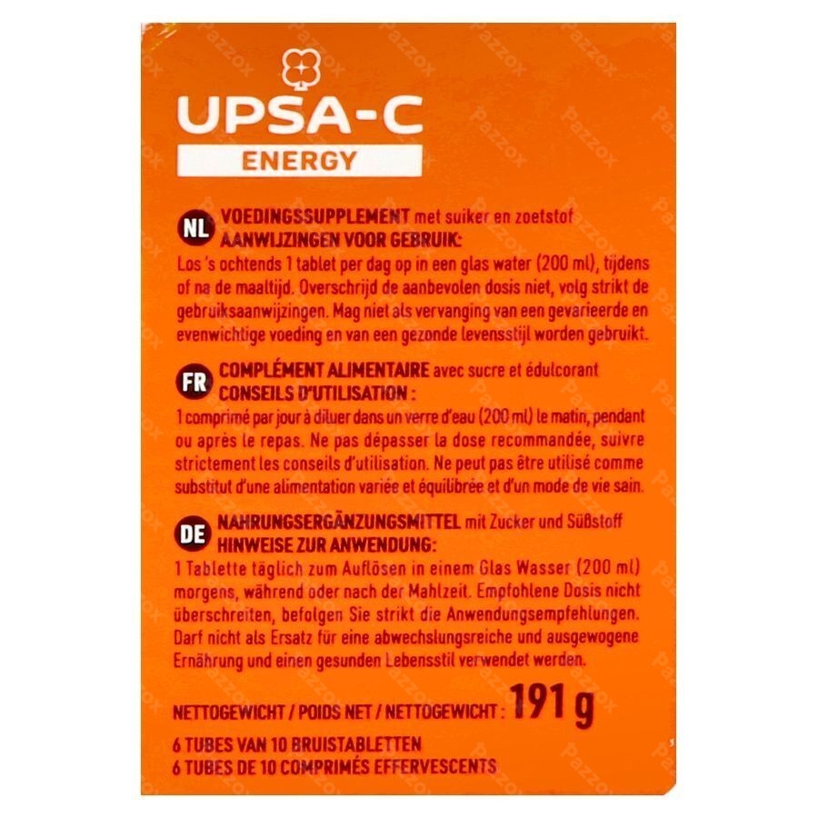 Upsa-C Energy 10000mg 60 Bruistabletten