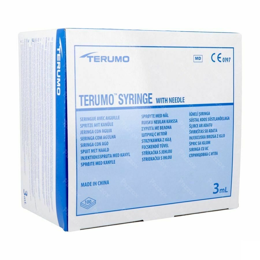 Terumo Spuit 3ml + Naald 23g 1 St 25x6mm 100