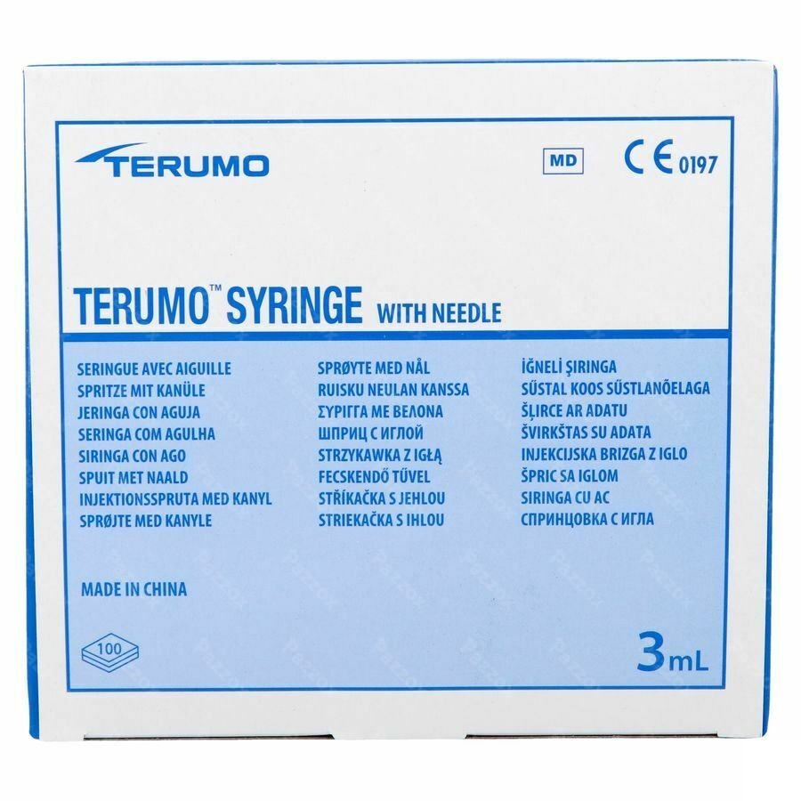 Terumo Spuit 3ml + Naald 23g 1 St 25x6mm 100