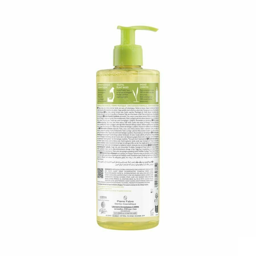 A-Derma Exomega Control Emoliërende Wasolie 500ml