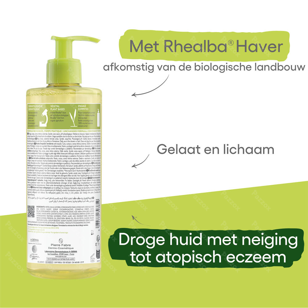 A-Derma Exomega Control Emoliërende Wasolie 500ml