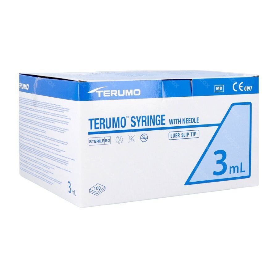 Terumo Spuit 3ml + Naald 21g 5/8 0,8x16mm St 100