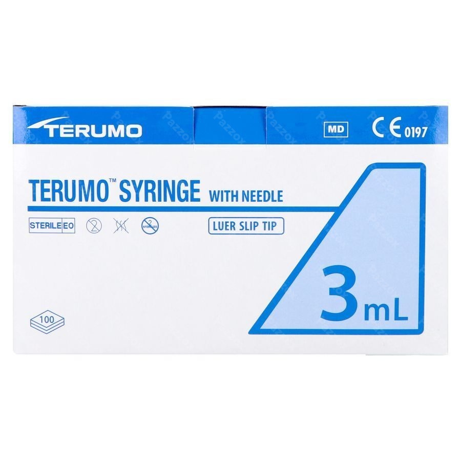 Terumo Spuit 3ml + Naald 21g 5/8 0,8x16mm St 100