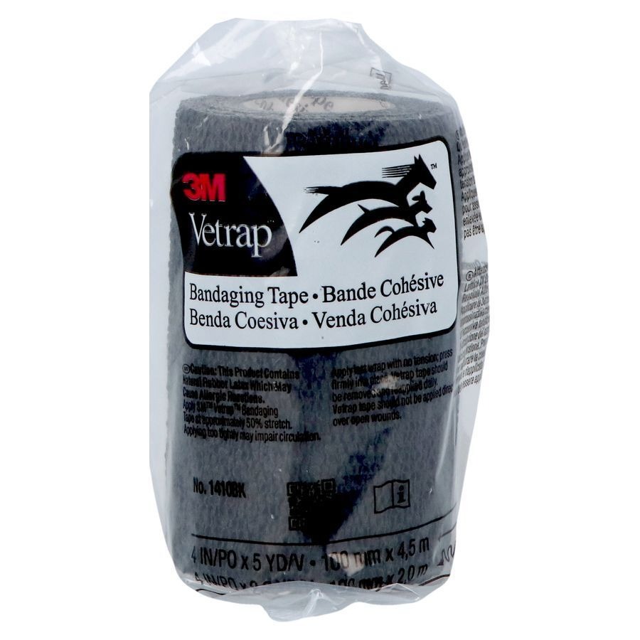 3m Vetrap Zwart Elastisch Steunverband 10cmx450cm