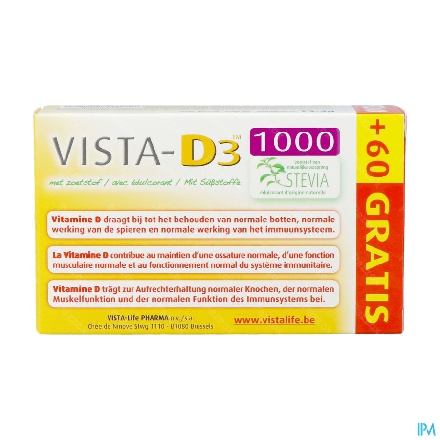 Vista D3 1000 120 Smelttabletten + 60 Gratis