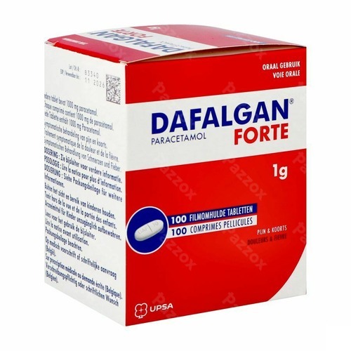 Dafalgan Forte 1g 100 Tabletten kopen - Pazzox, online apotheek