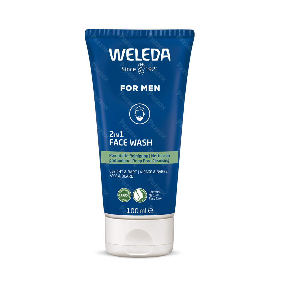 Weleda Men 2 in 1 Reinigingsgel voor Gezicht en Baard 100ml
