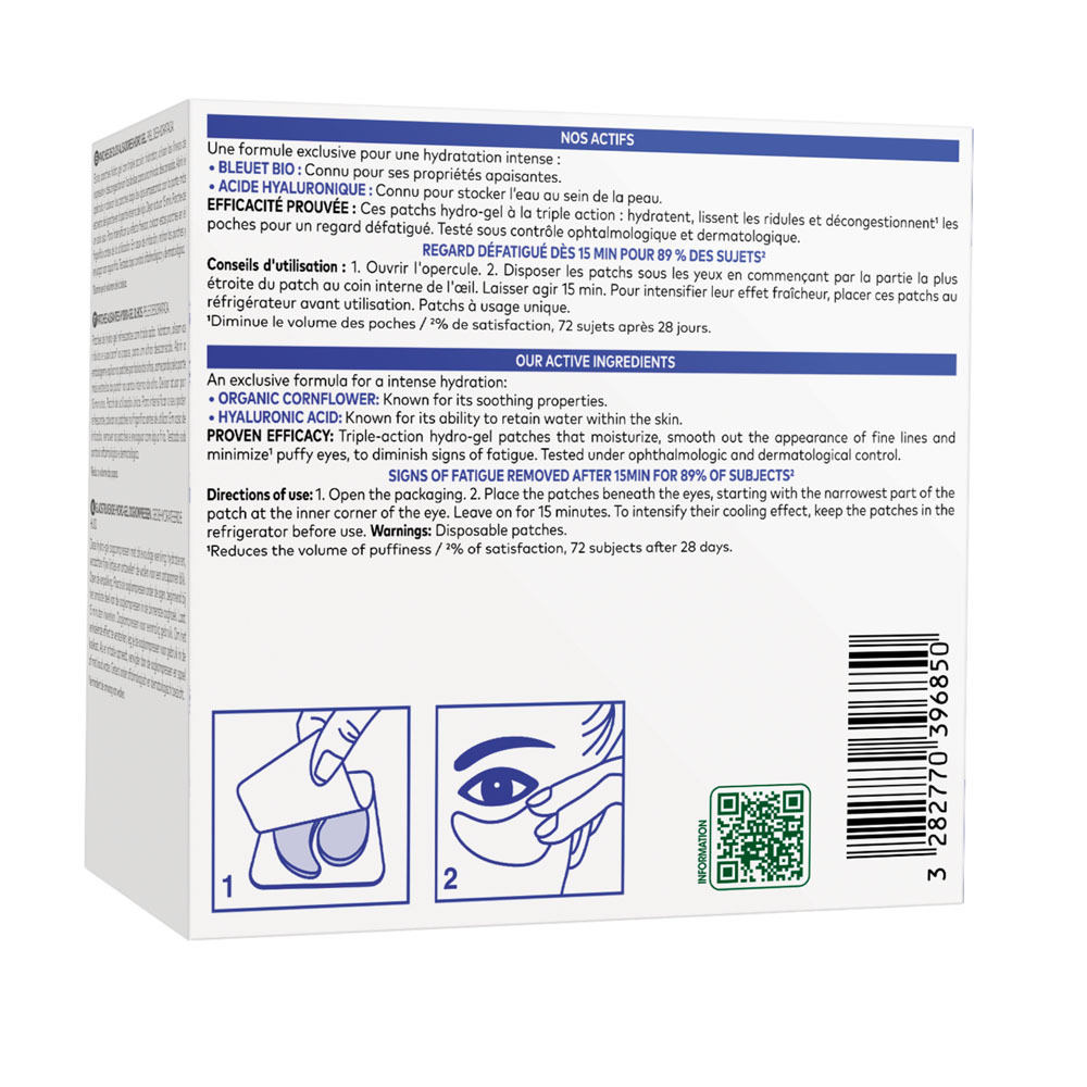 Klorane Gezicht Korenbl.bio Patch Gladm.hydrog.7x2