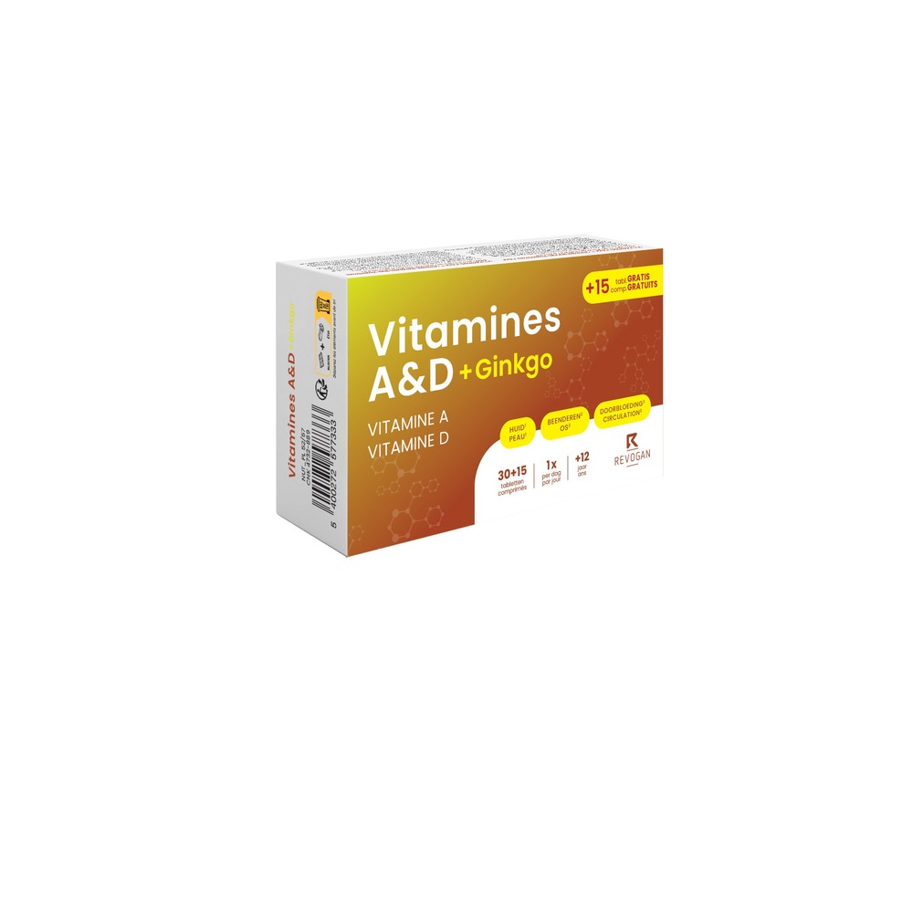 Revogan Nutritic Vitamines A&D+Ginkgo 30+15 Tabletten