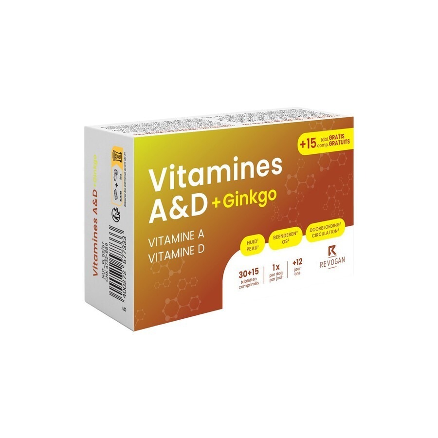 Revogan Nutritic Vitamines A&D+Ginkgo 30+15 Tabletten