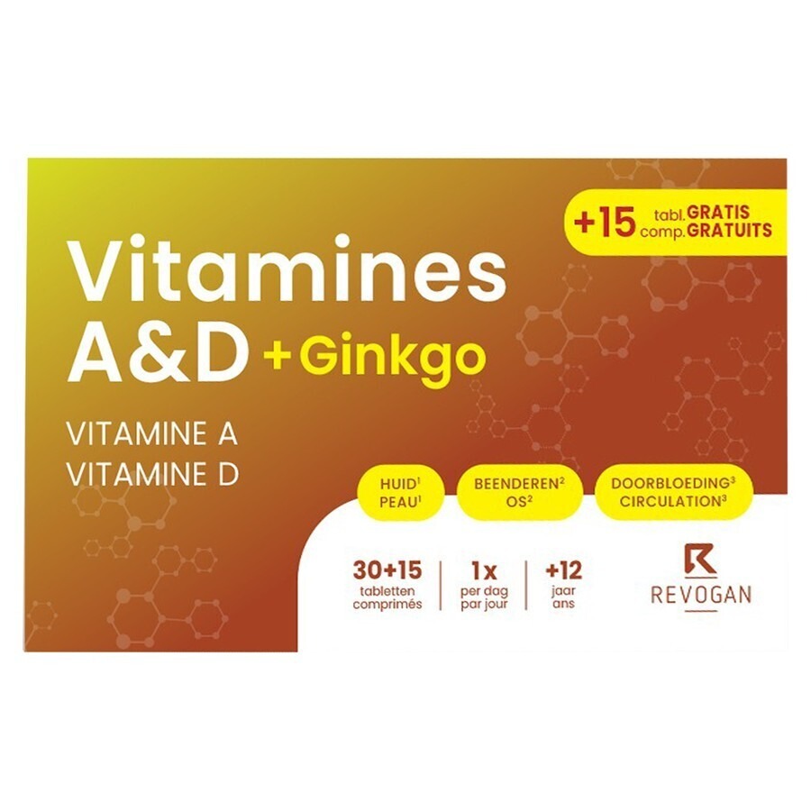 Revogan Nutritic Vitamines A&D+Ginkgo 30+15 Tabletten