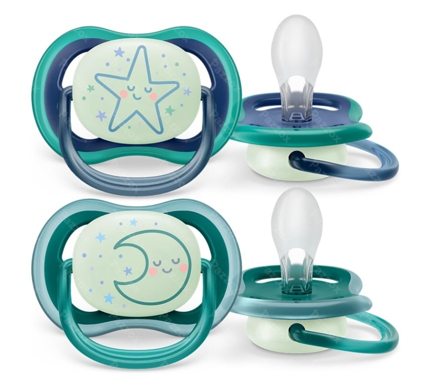 Philips Avent Fopspeen +6m Air Night SCF376/13 2 stuks