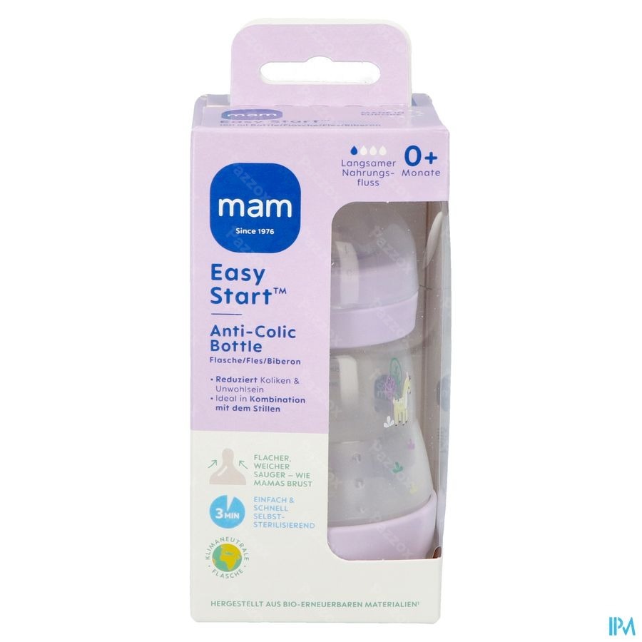 Mam Zuigfles Easy Start A/colic Matt Lila 160ml