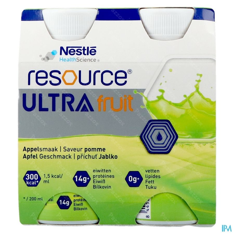 Resource Ultra Fruit Appelsmaak 4x200ml