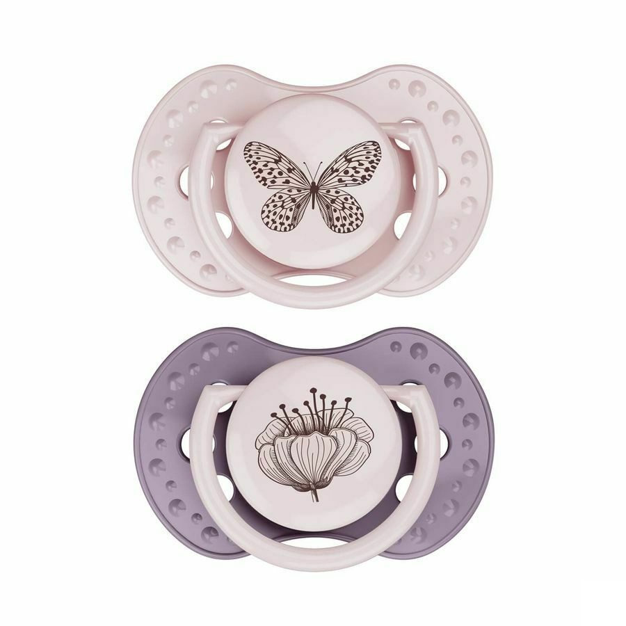 Difrax Fopspeen Dynamic Botanic Pink&purple 3m+ 2