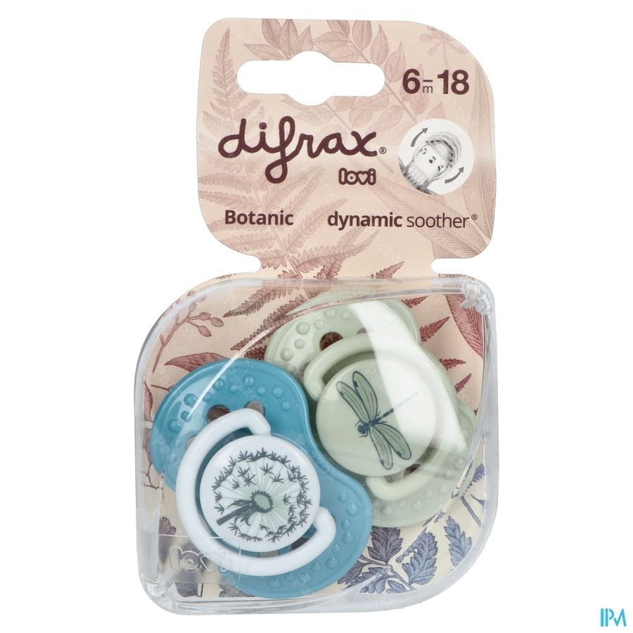 Difrax Fopspeen Dynamic Botanic Blue&green 6-18m 2