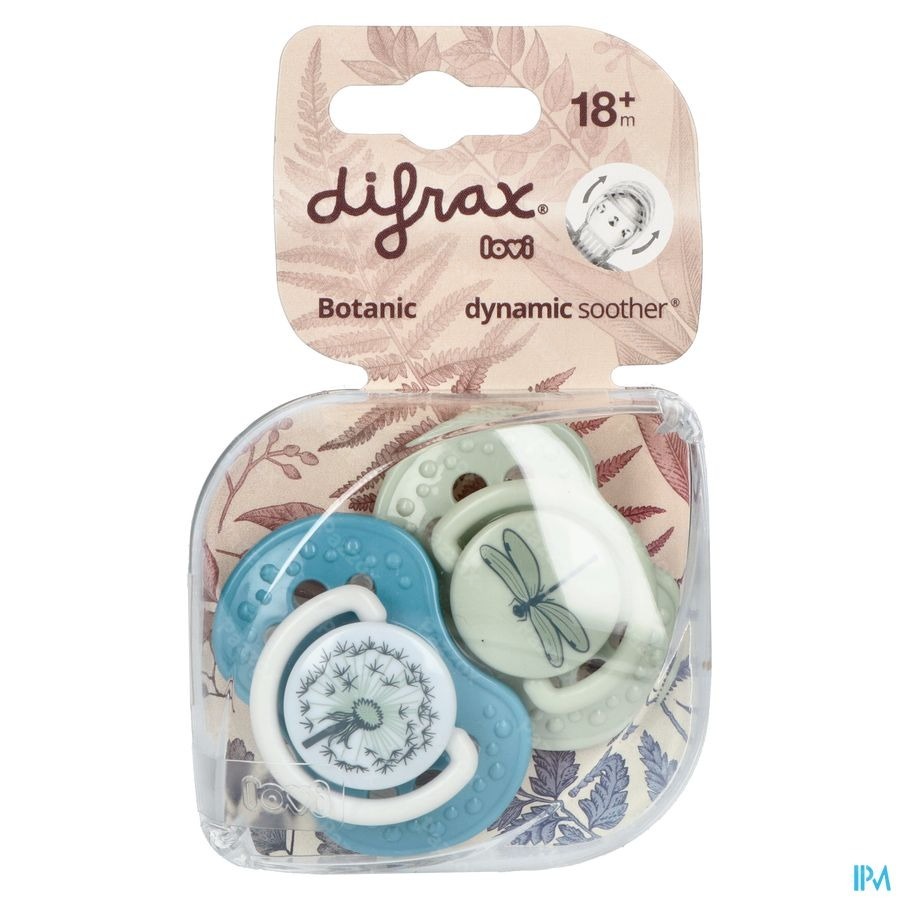 Difrax Fopspeen Dynamic Botanic Blue&green 18m+ 2