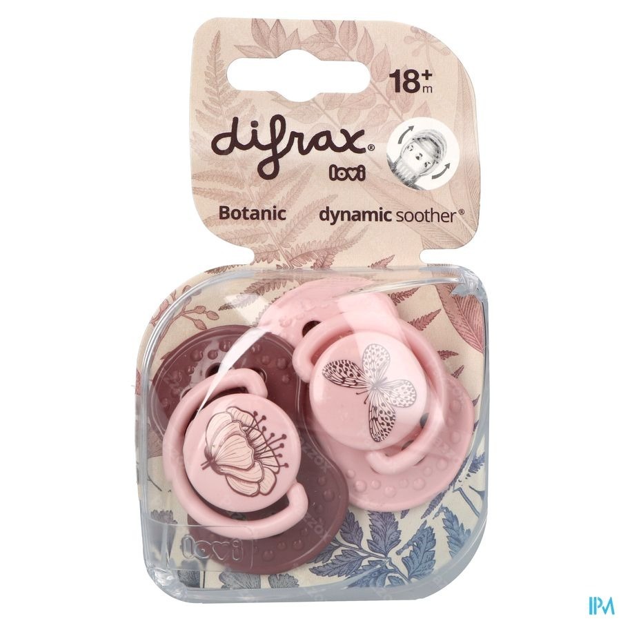 Difrax Fopspeen Dynamic Botanic Pink&purple 18m+ 2