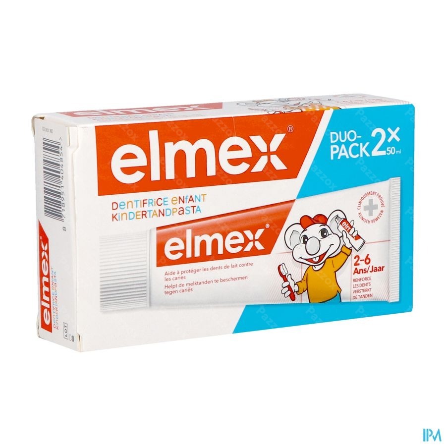 Elmex Tandpasta Kind 2-6 Jaar 2x50ml