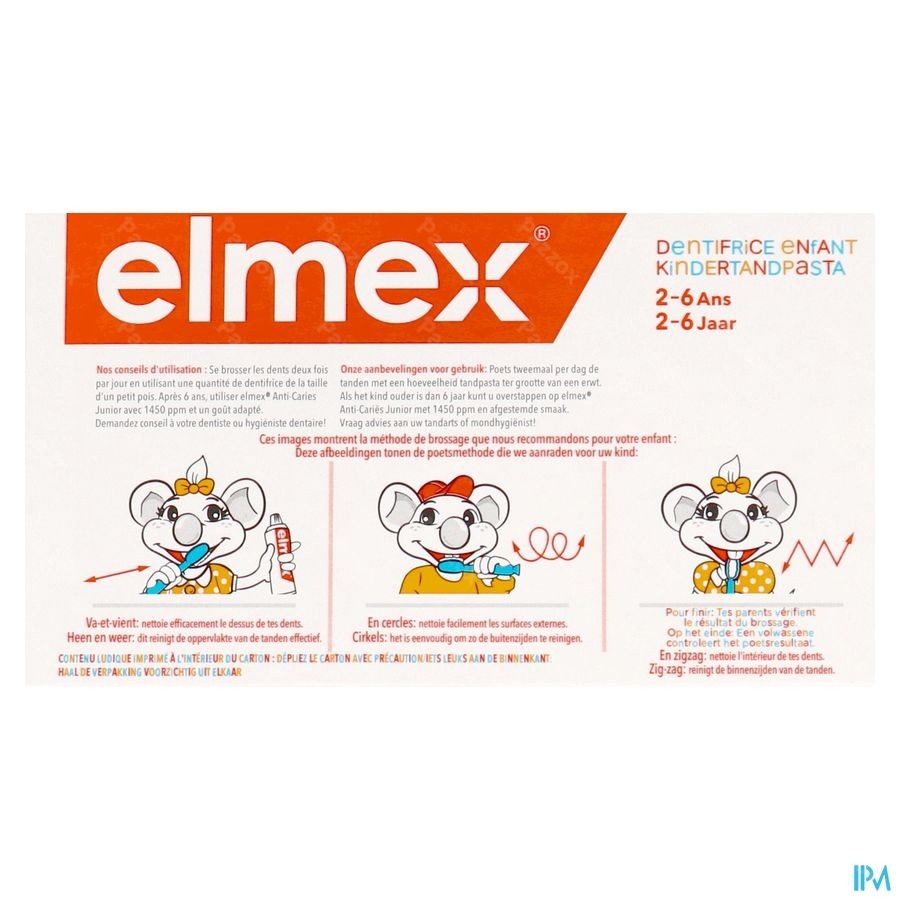 Elmex Tandpasta Kind 2-6 Jaar 2x50ml