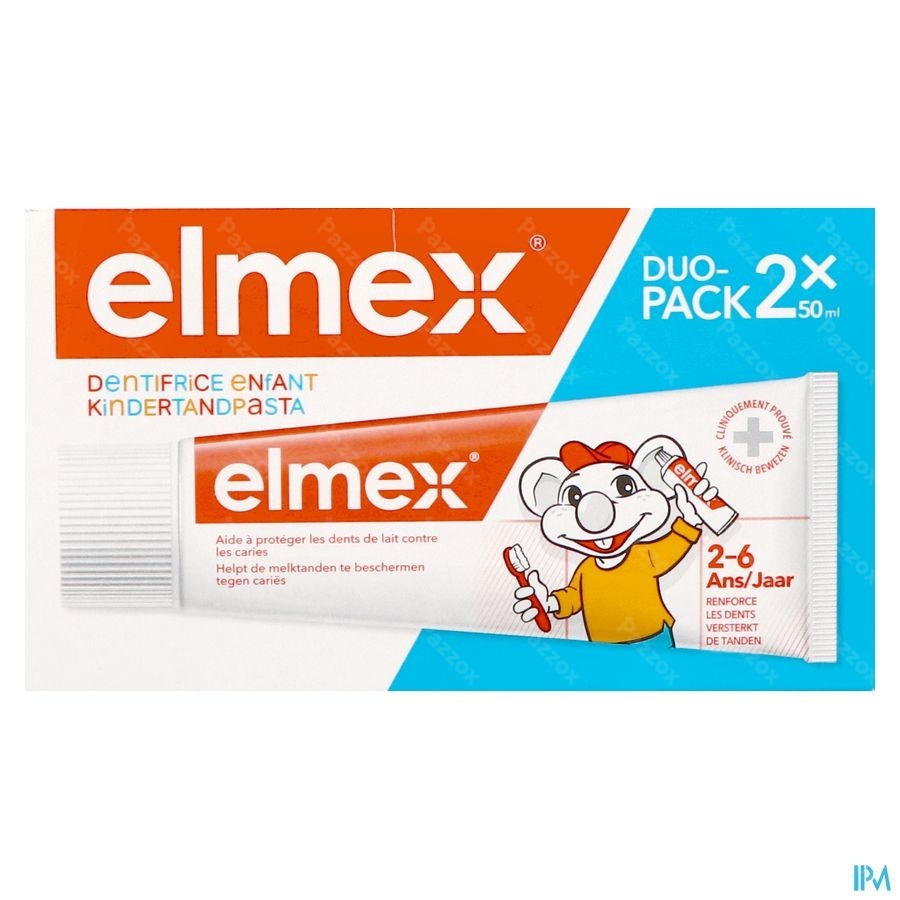 Elmex Tandpasta Kind 2-6 Jaar 2x50ml