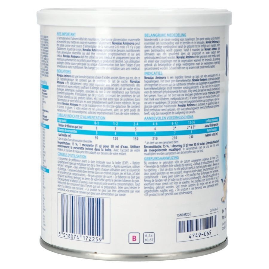 Novalac Aminova 0-36 Maanden 400g