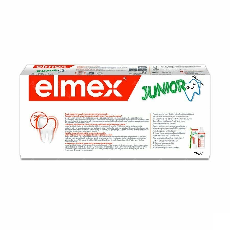 Elmex Junior Tandpasta 6-12 Jaar 2x75ml