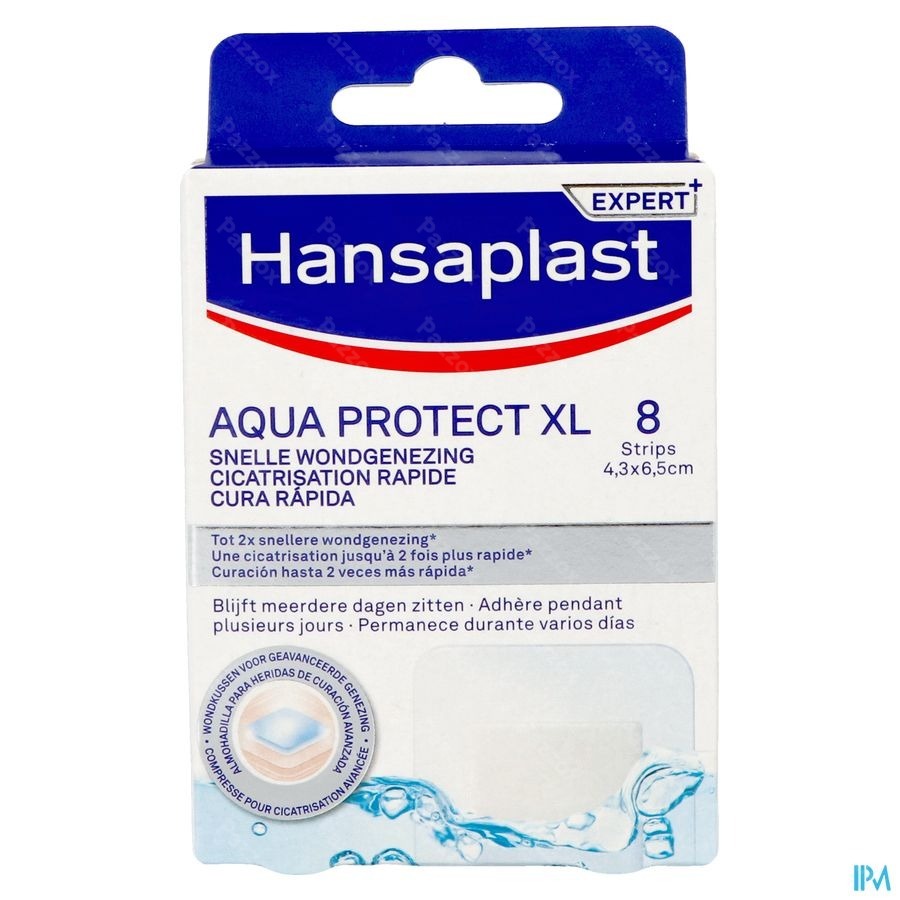 Hansaplast Aqua Protect XL Snelle Wondgenezing 8 Strips