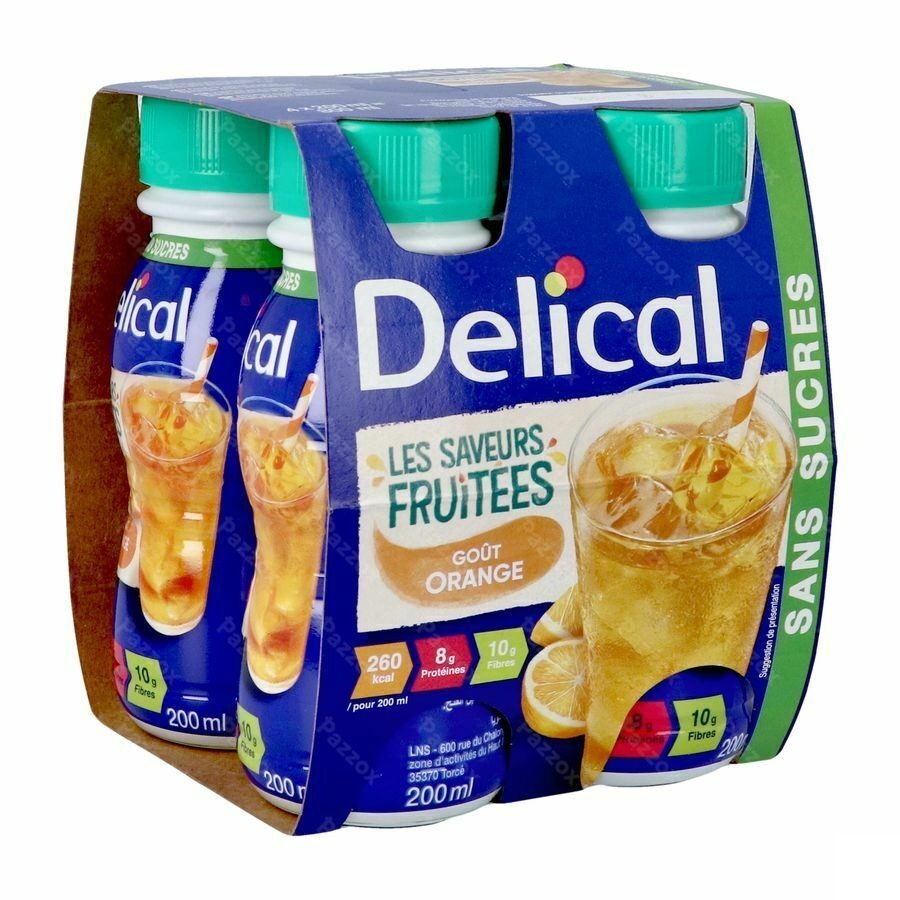 Delical Fruitdrink Sinaasappel 4x200ml