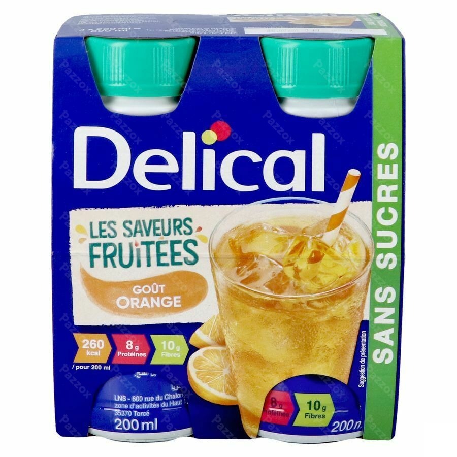 Delical Fruitdrink Sinaasappel 4x200ml