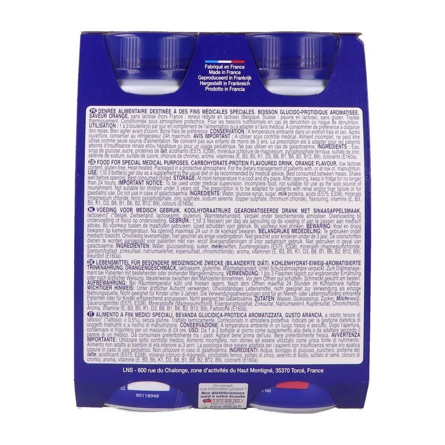 Delical Fruitdrink Sinaasappel 4x200ml