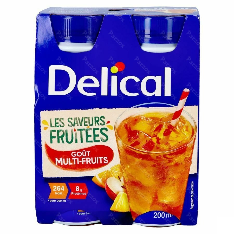 Delical Fruitdrink Multi-vruchten 4x200ml