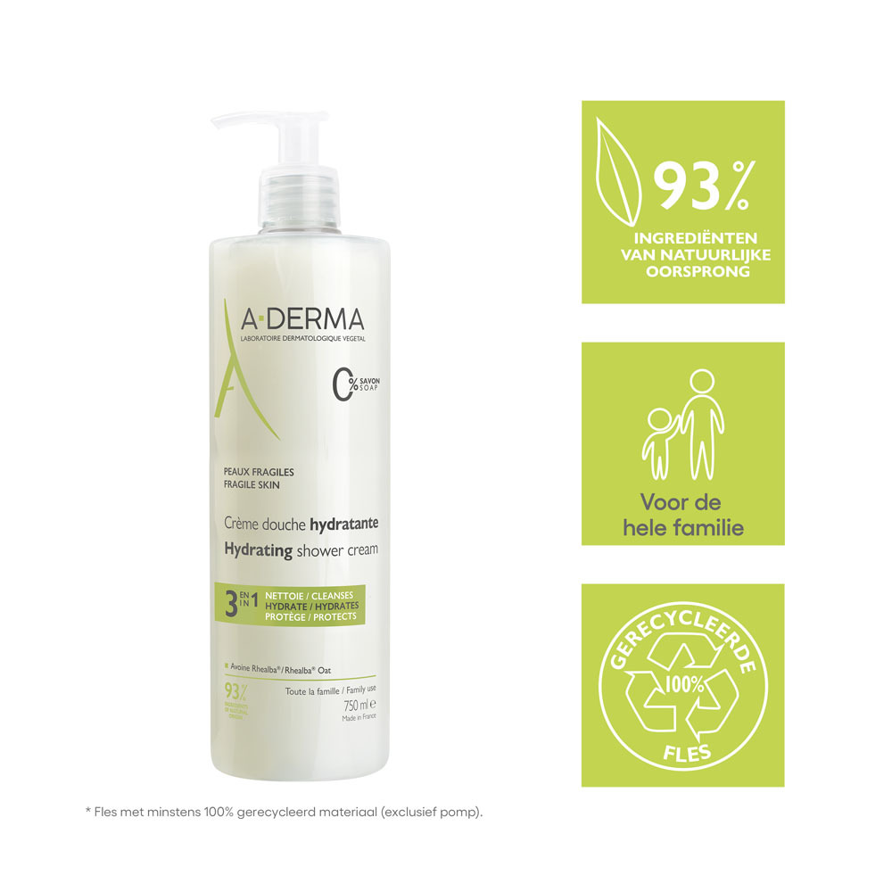 A-Derma Hydraterende Douchecrème Gevoelige Huid 750 ml