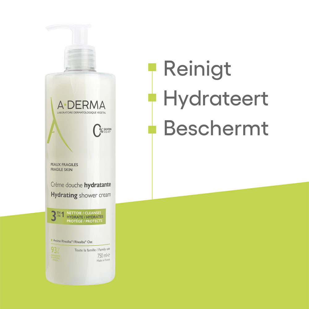 A-Derma Hydraterende Douchecrème Gevoelige Huid 750 ml