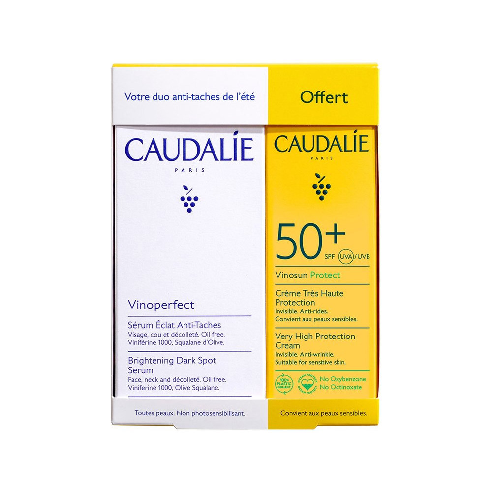 Caudalie Vinoperfect Serum 30ml + Vinosun Protect SPF50 20ml Gratis