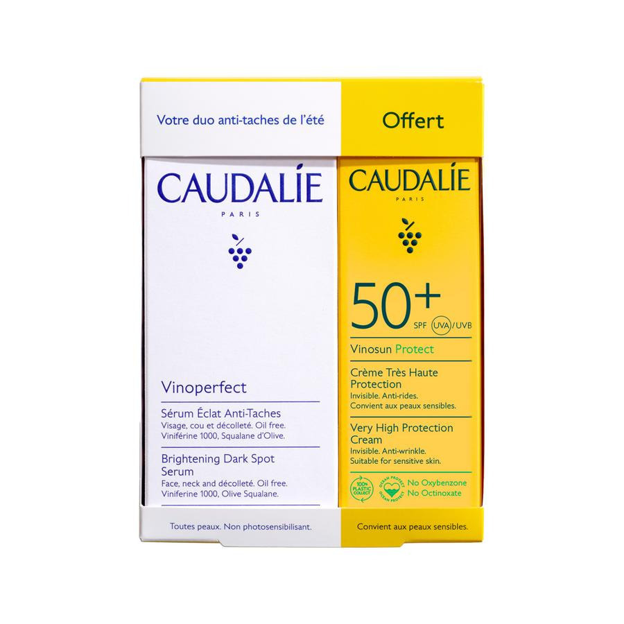 Caudalie Vinoperfect Serum 30ml + Vinosun Protect SPF50 20ml Gratis