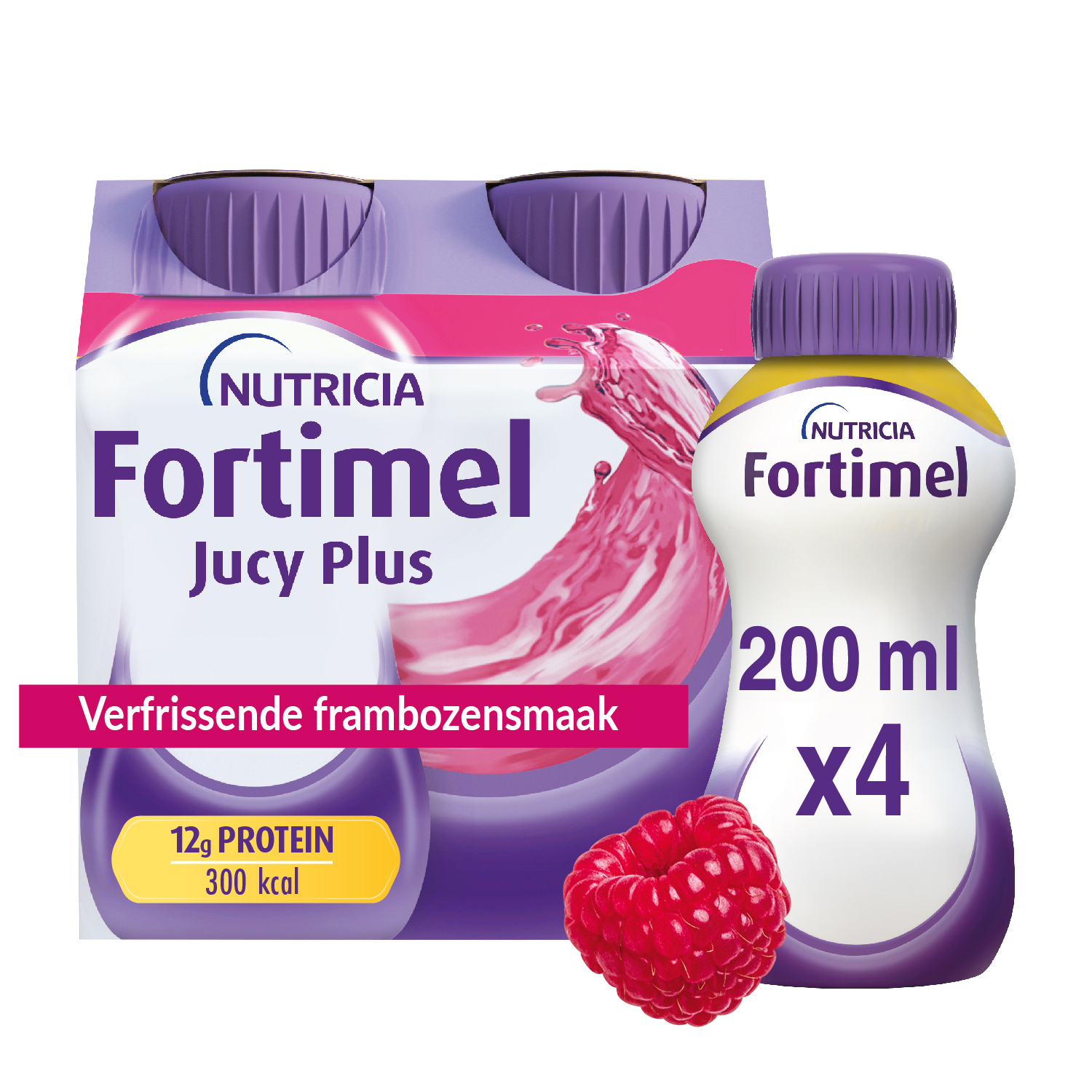 Fortimel Jucy Plus Framboos 4 x 200ml afbeelding