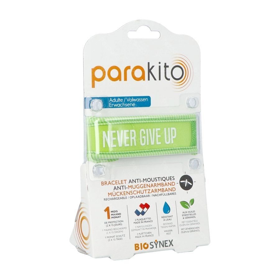 Para'kito Armband Volwassen Never Give Up Groen