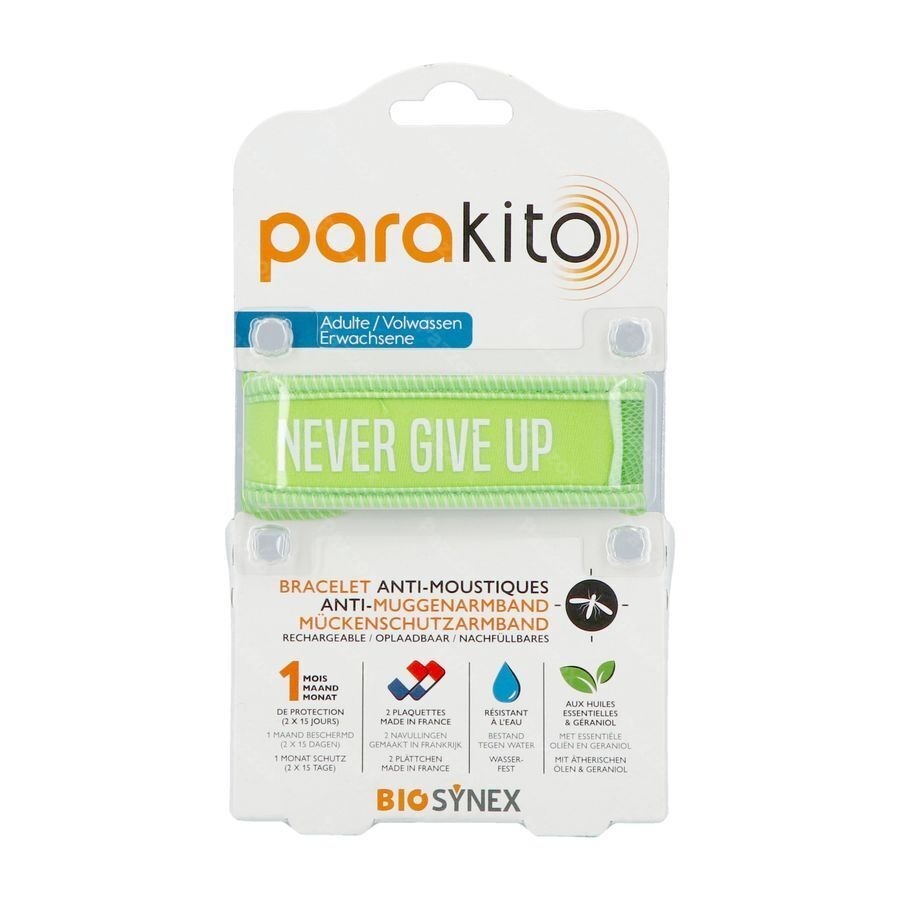 Para'kito Armband Volwassen Never Give Up Groen