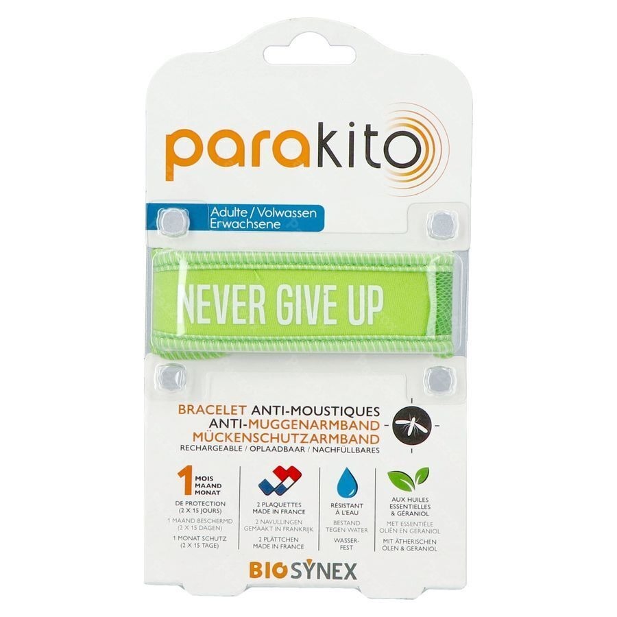 Para'kito Armband Volwassen Never Give Up Groen