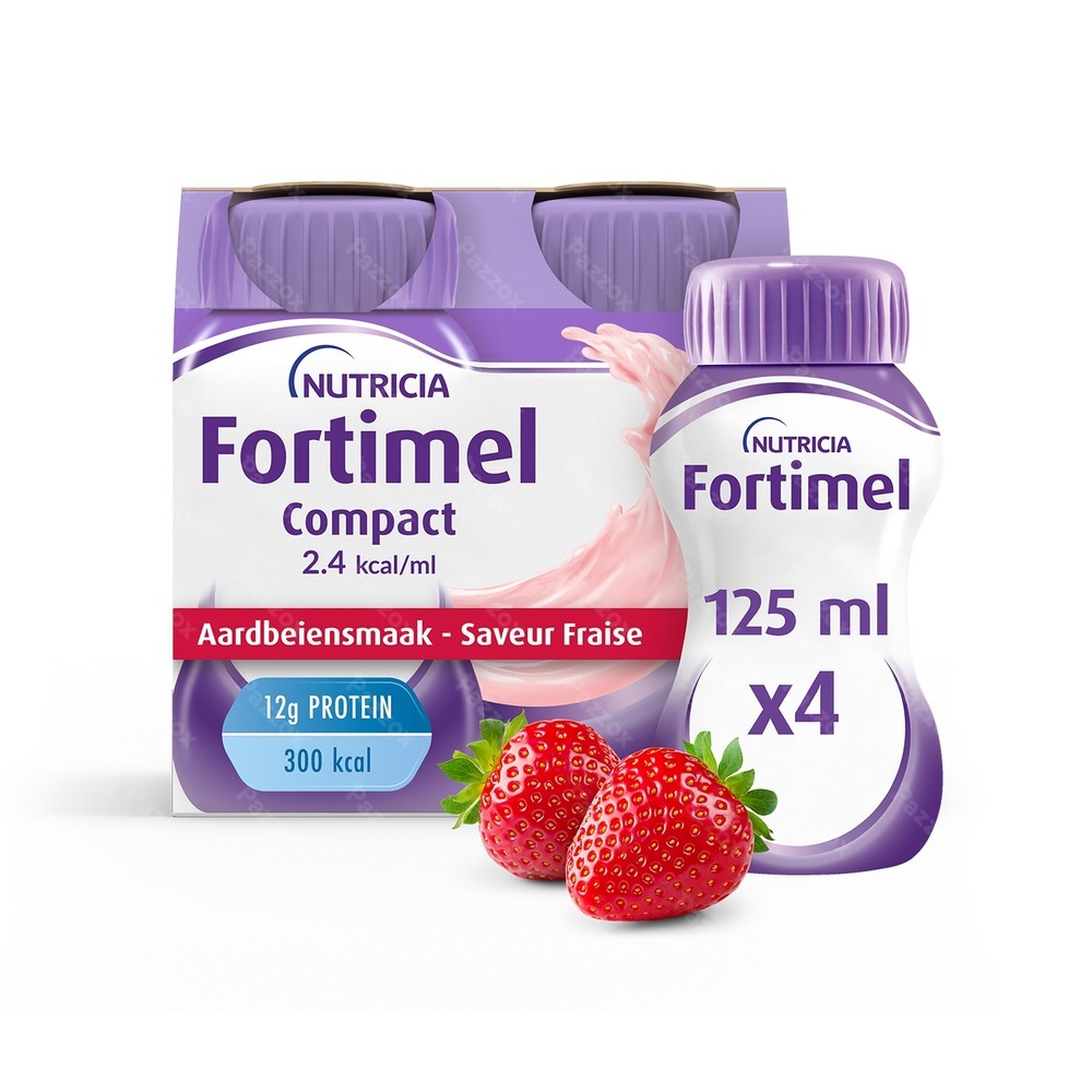 Fortimel Compact 2.4kcal Aardbei 4x125ml