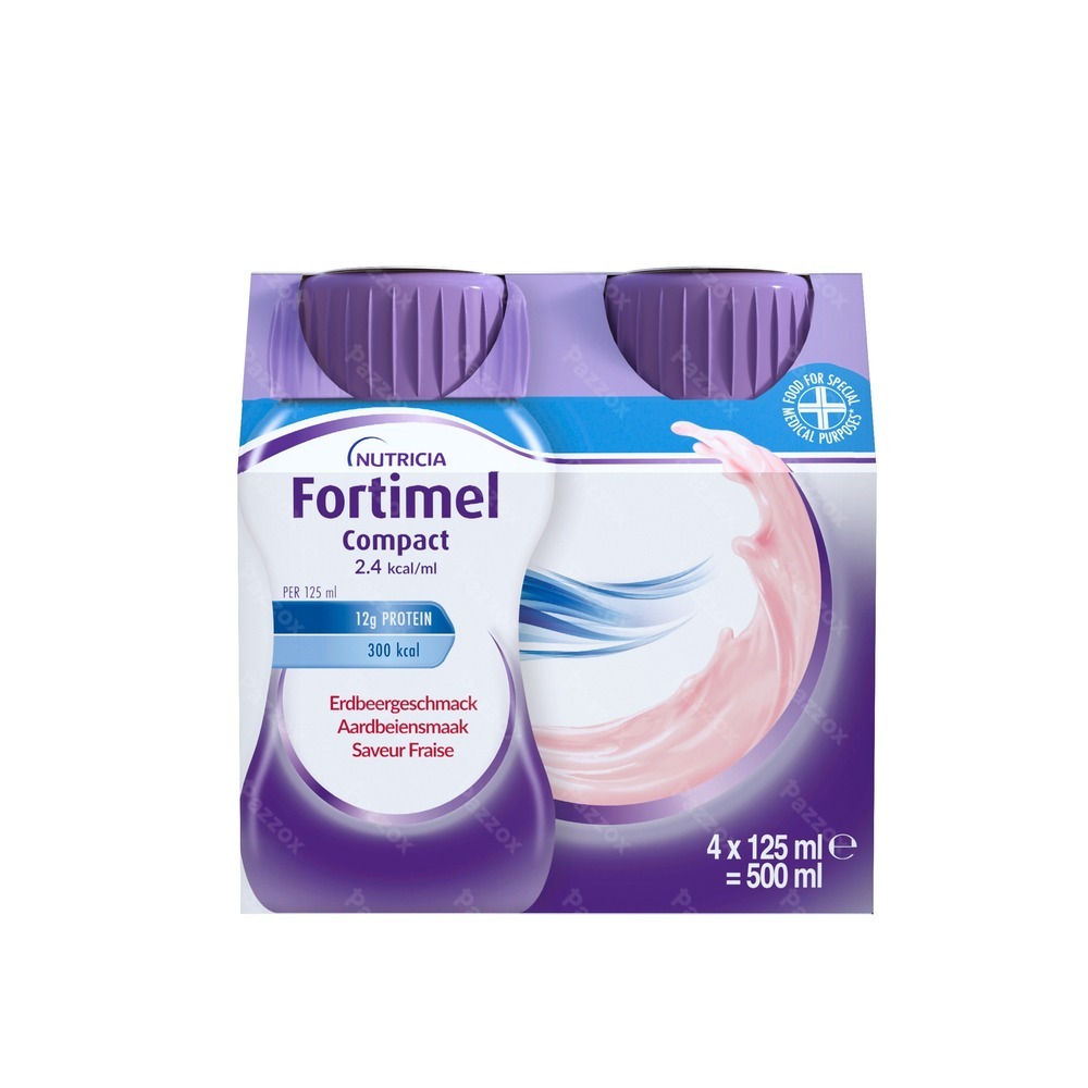 Fortimel Compact 2.4kcal Aardbei 4x125ml