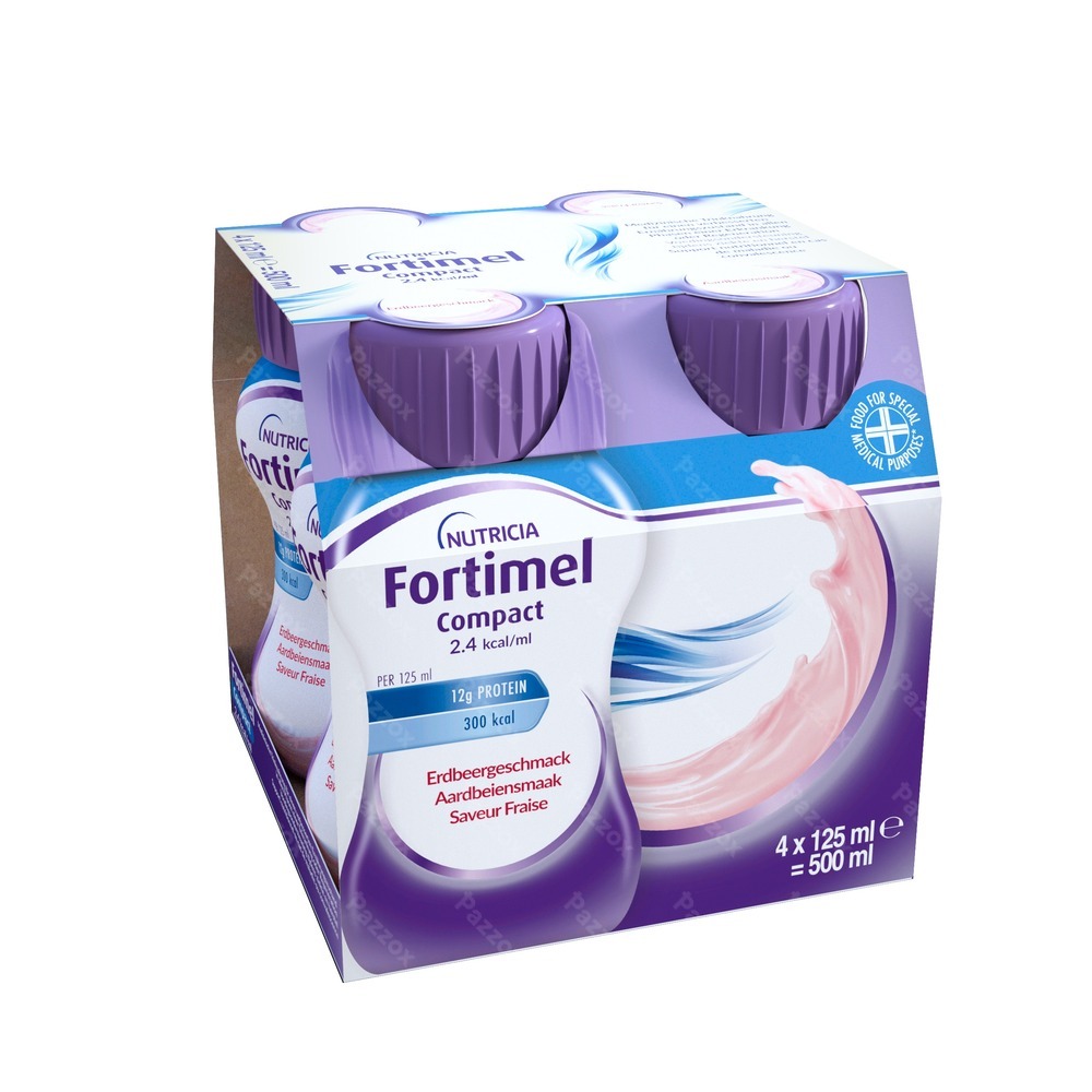 Fortimel Compact 2.4kcal Aardbei 4x125ml