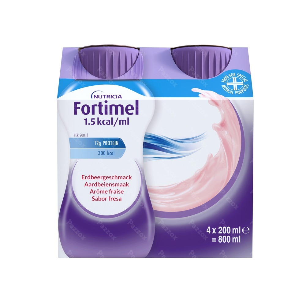 Fortimel 1.5kcal Aardbei 4x200ml