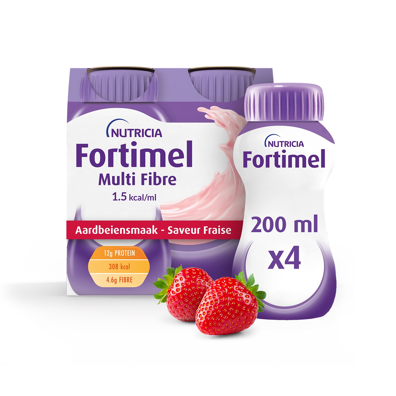 Fortimel Multifiber 1.5kcal aardbei 4x200ml afbeelding