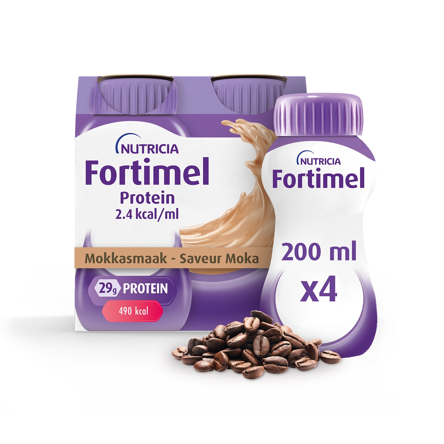Fortimel Protein 2.4kcal Mokka 4x200ml afbeelding