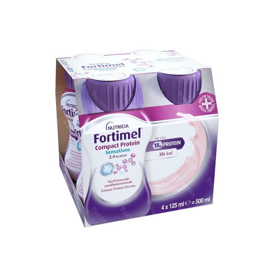 Fortimel Protein 2.4kcal Verfrissende Aardbei 4x200ml