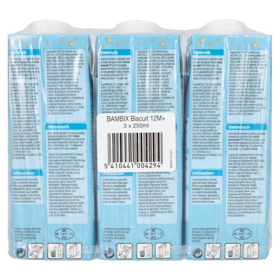 Bambix Groeimelk Biscuit 1+ 3x250ml